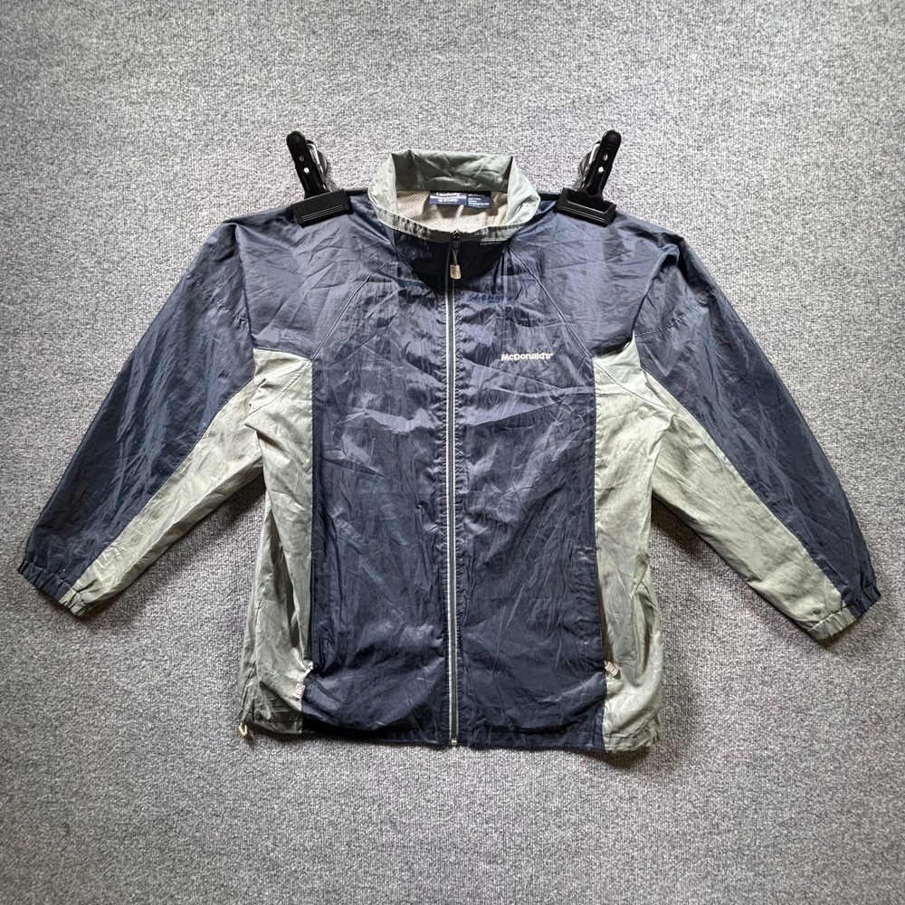 Vintage Landway McDonalds Employee Windbreaker Jacket Men 3XL Blue Gray Workwear